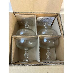 Princess house crystal heritage etching 4 glasses original box